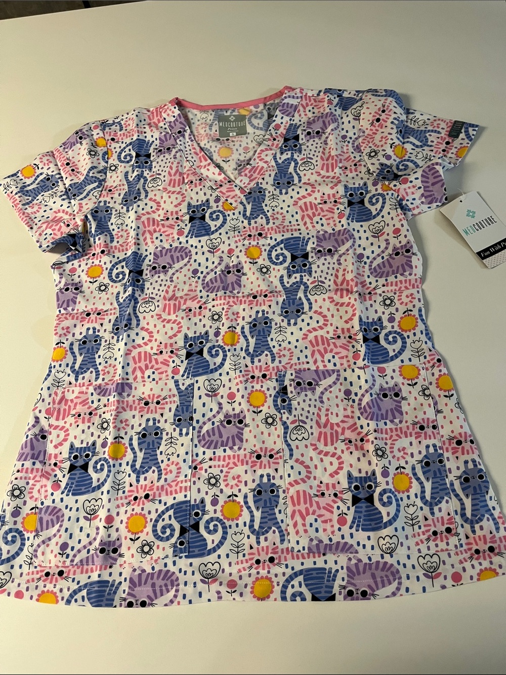 Med Couture Cat Scrub Top